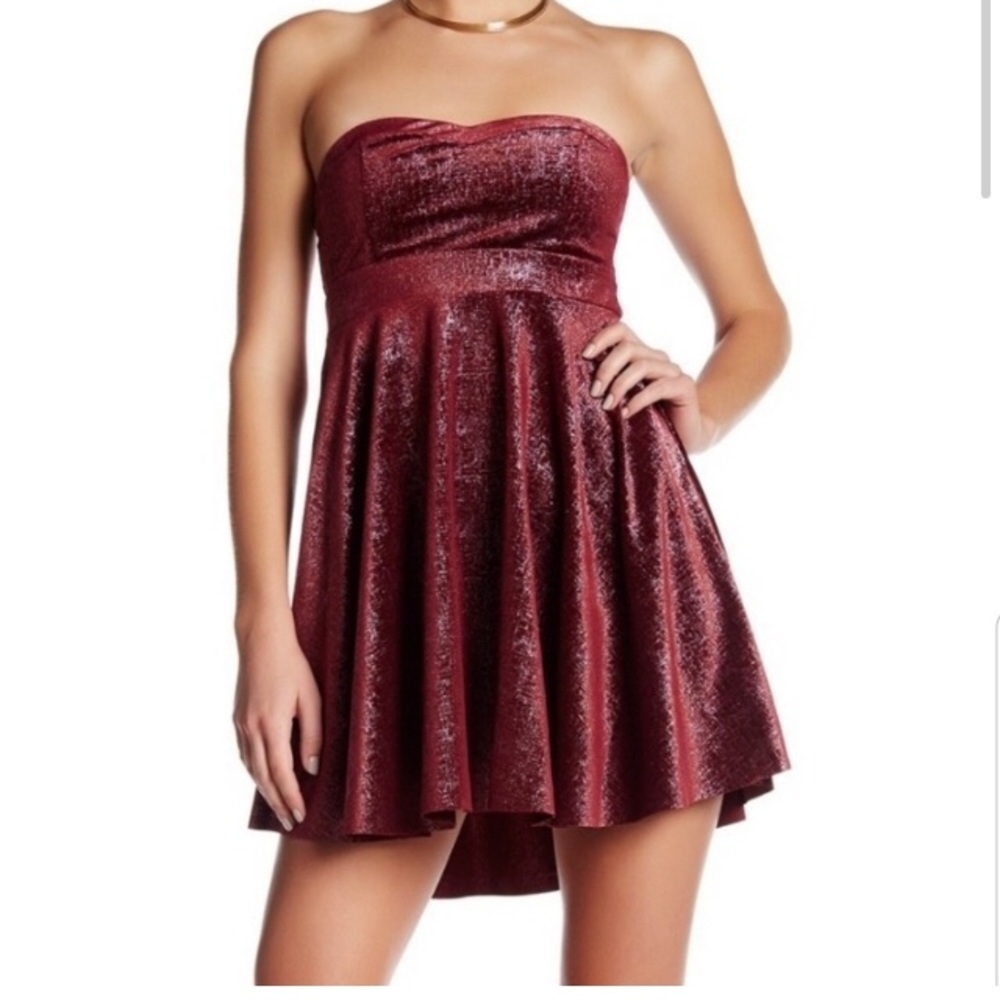 NWT Free People Stretch Velvet Shattered Foil Flare Convertible Strapless Dress